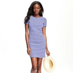 Old Navy Knit Sheath Dress‎ Blue/White Striped Size Medium